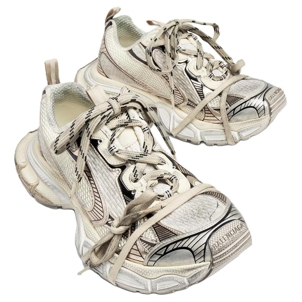 Balenciaga 3XL Mesh, Leather Low Top Chunky Sneakers Women's Champagne 734731W3XL59110