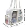 Japanese Tote Bag Transparent Multi-pocket Display Bag Large Capacity Itabag Zippered Fashion Crossbody Bag Concert Shoulder Bag