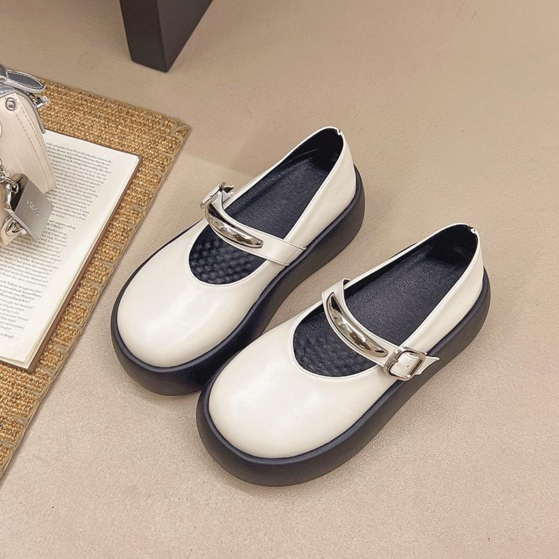 

Одно слово с туфлями Мэри Джейн женские летние новые повседневные универсальные туфли на платформе для верхней одежды одинарные туфли 40 бежевый