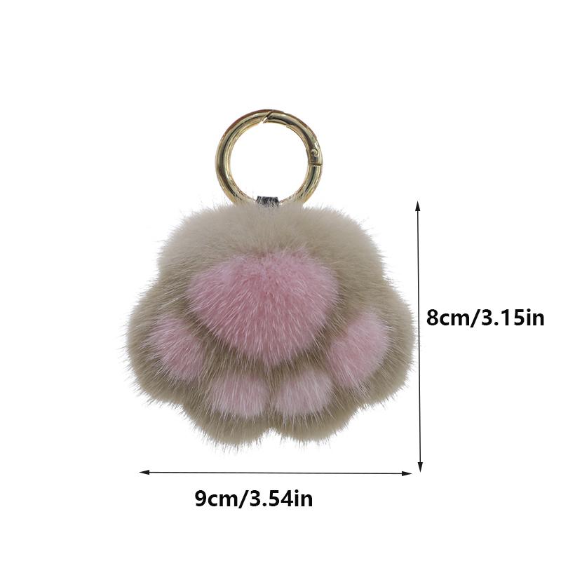 Yogodlns Nydelig fluffy kattepote hårpompon veskeanheng for kvinner jenter søtt dyrepoteanheng på veske