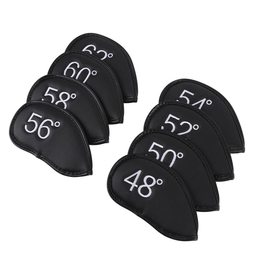 8PCS Wedge Irons Club Head Cover PU Leather Club Iron Headcover 48° 50° 52° 54° 56° 58° 60° 62° Loop