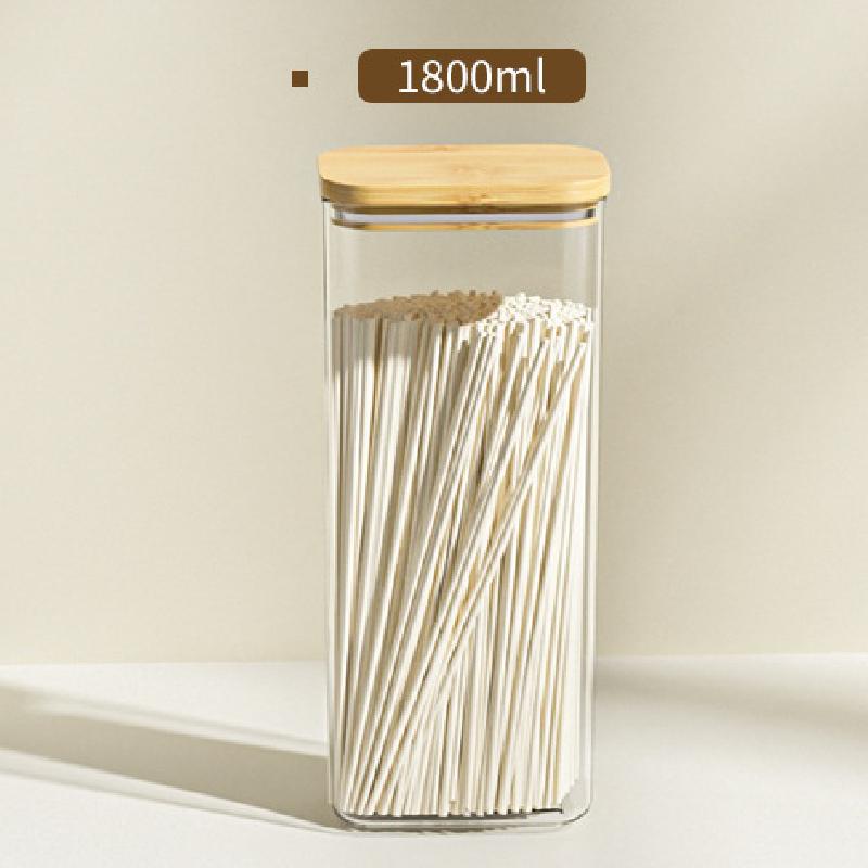 

1100 мл квадратная герметичная пластиковая банка для еды бамбуковая крышка кухонная банка для хлопьев коробка для хранения прозрачная банка для хранения чая кухонные принадлежности