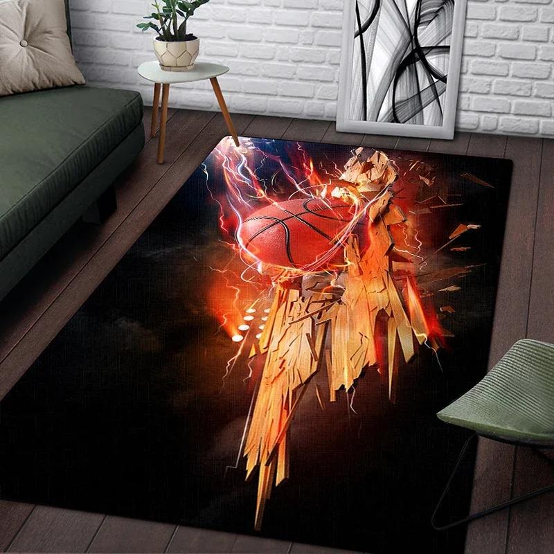 Basketball Printed Carpet Living Room Decor Sofa Table Rug Lounge Mat Kitchen Mats for Floor Anti Slip Chair Cushion Large Rug