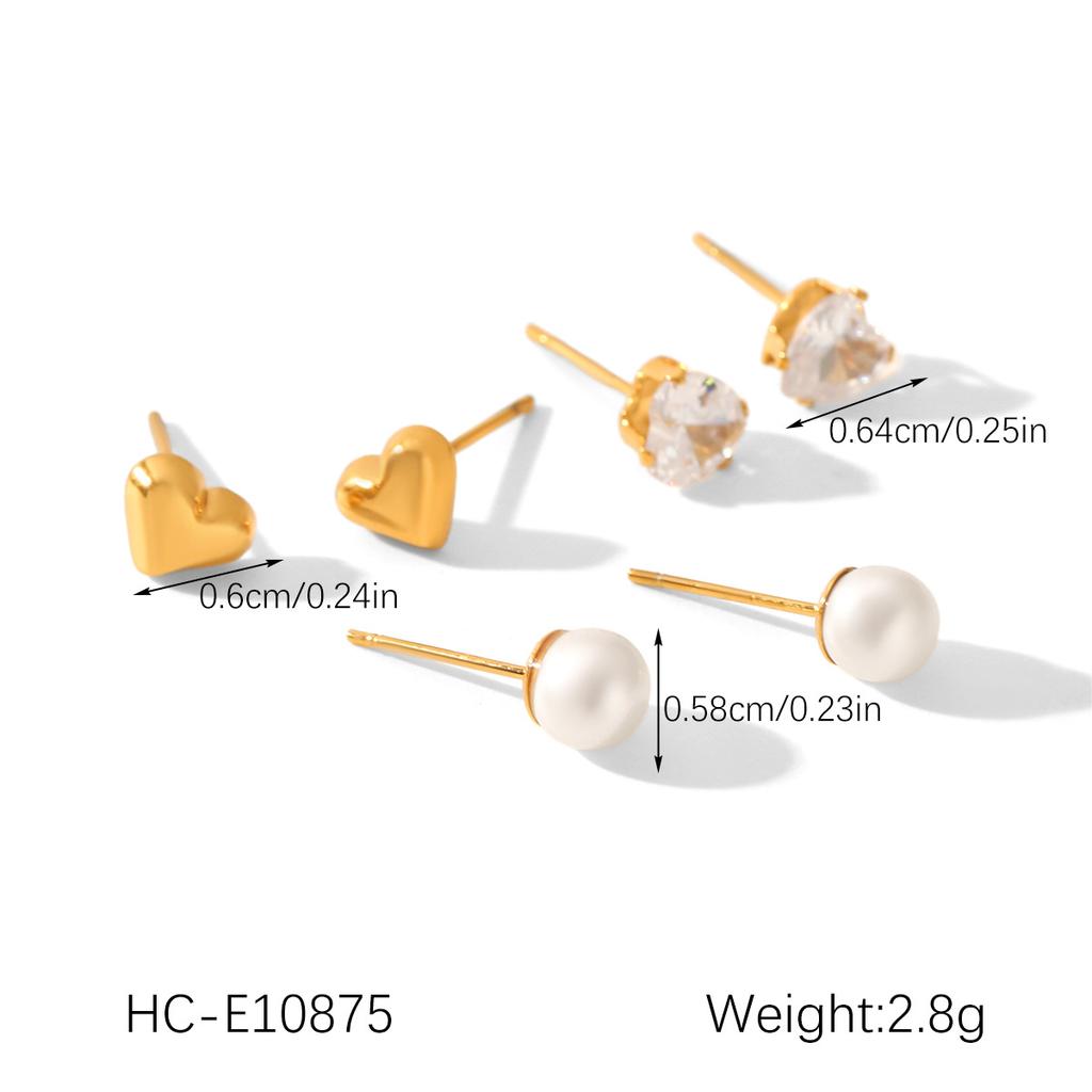 Luxury Light Luxury Earrings Set Versatile Zircon Studs And Pearl Flower Dangle Earrings