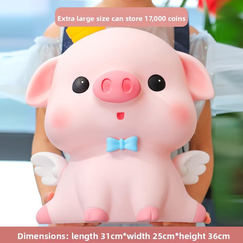 Cartoon Baby Pig Savings Jar with Rubberized Anti-drop Coating, Cute Pig Boi Piggy Bank, for Children's Festival