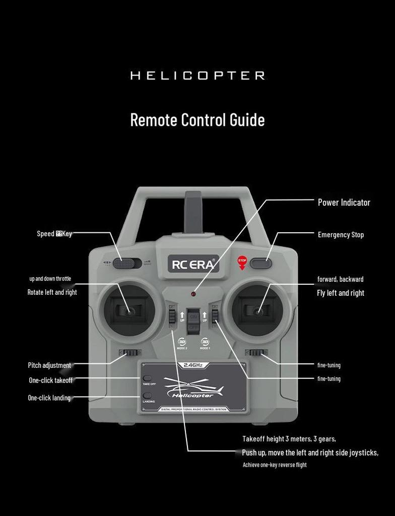 UH-1 Six-Channel Flybarless Inverted Stunt Remote Control Helicopter Toy