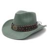 Men's and Women's Fashion Big-brimmed Top Hat Plus Hard-top Denim Straw Hat Sunshade Beach Hat