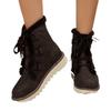 Large size snow boots for women's autumn and winter new velvet thickened lace-up warm new cotton boots for women