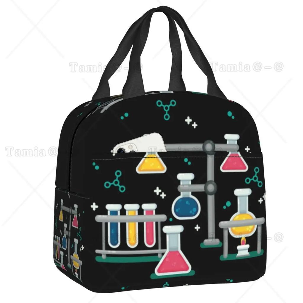 Chemistry Lover Insulated Lunch Bag for Women Resuable Science Laboratory Technology Thermal Cooler Lunch Box Kids School