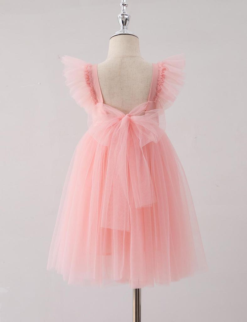 2025 New Girls' Summer Bowknot Mesh Dress - Lightweight Children's Fashion