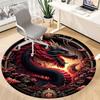 1pc Dragon Phoenix Office Round Area Rug, Under Office Chairs Bedroom Living Room Home Decor, Room Deco, Available in Various Sizes