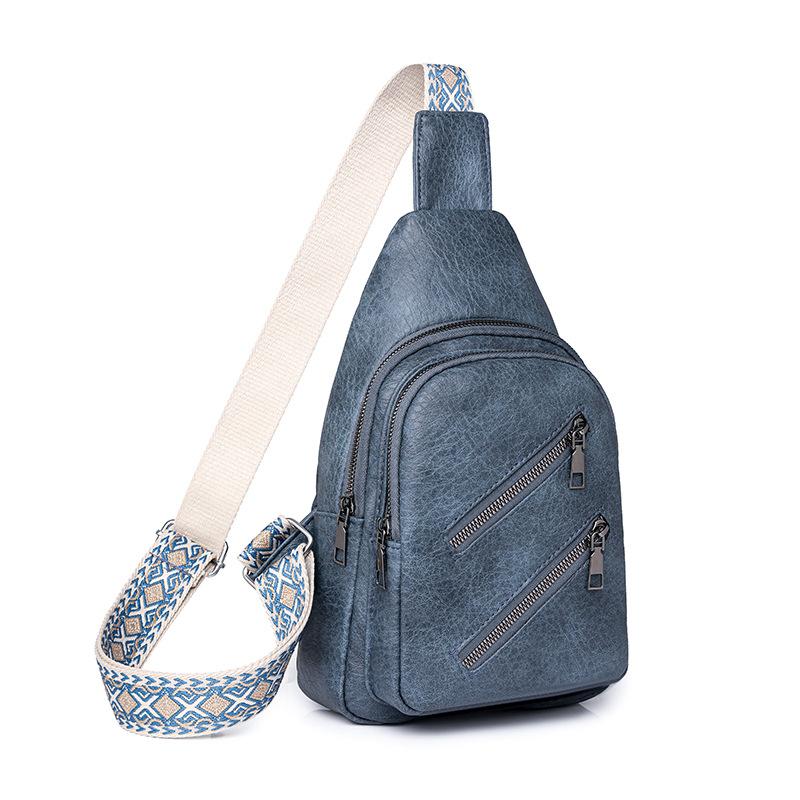 

Нагрудная сумка, однотонная сумка на плечо, красочные ремни, женская сумка через плечо синий