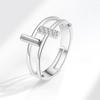 Luxury Double Layer Cross Open Ring For Women Minimalist Personalized Index Finger Zircon Stone Ring