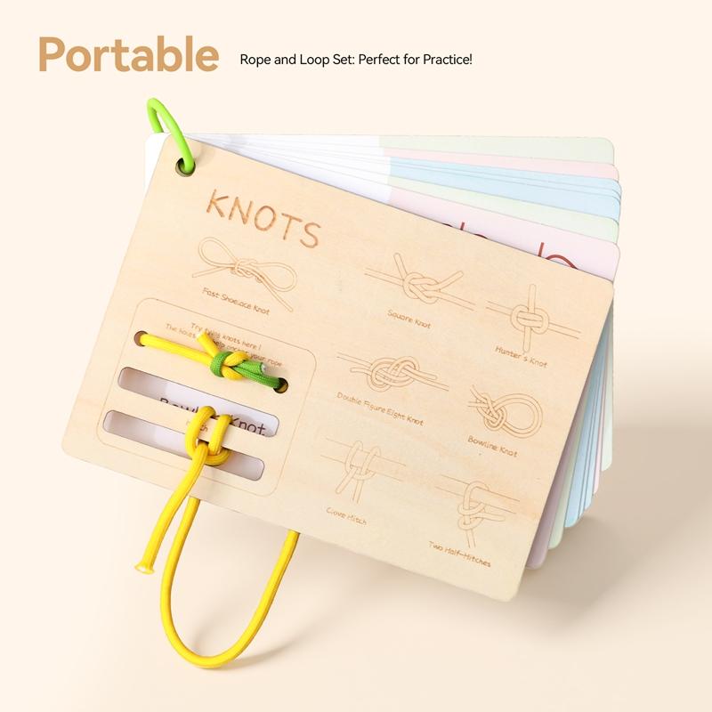 Knot Learning Training Board Knot Learning Set Kid Educational Toy Kids Gift Life Skills Training Cultivates Logical Thinking