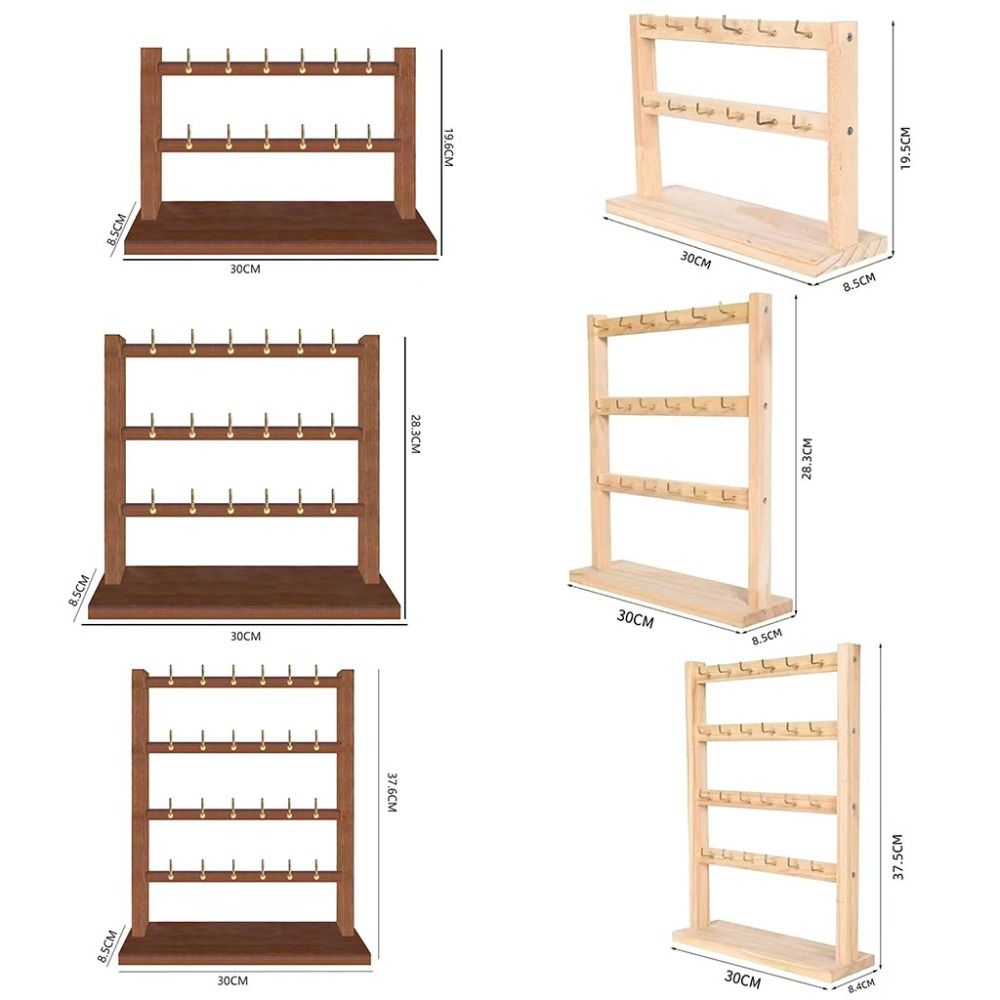 Wooden Bracelets Display Rack with Hooks Spacious Jewelry Holder Display Practical Aesthetic Necklace Holder for Trade Show