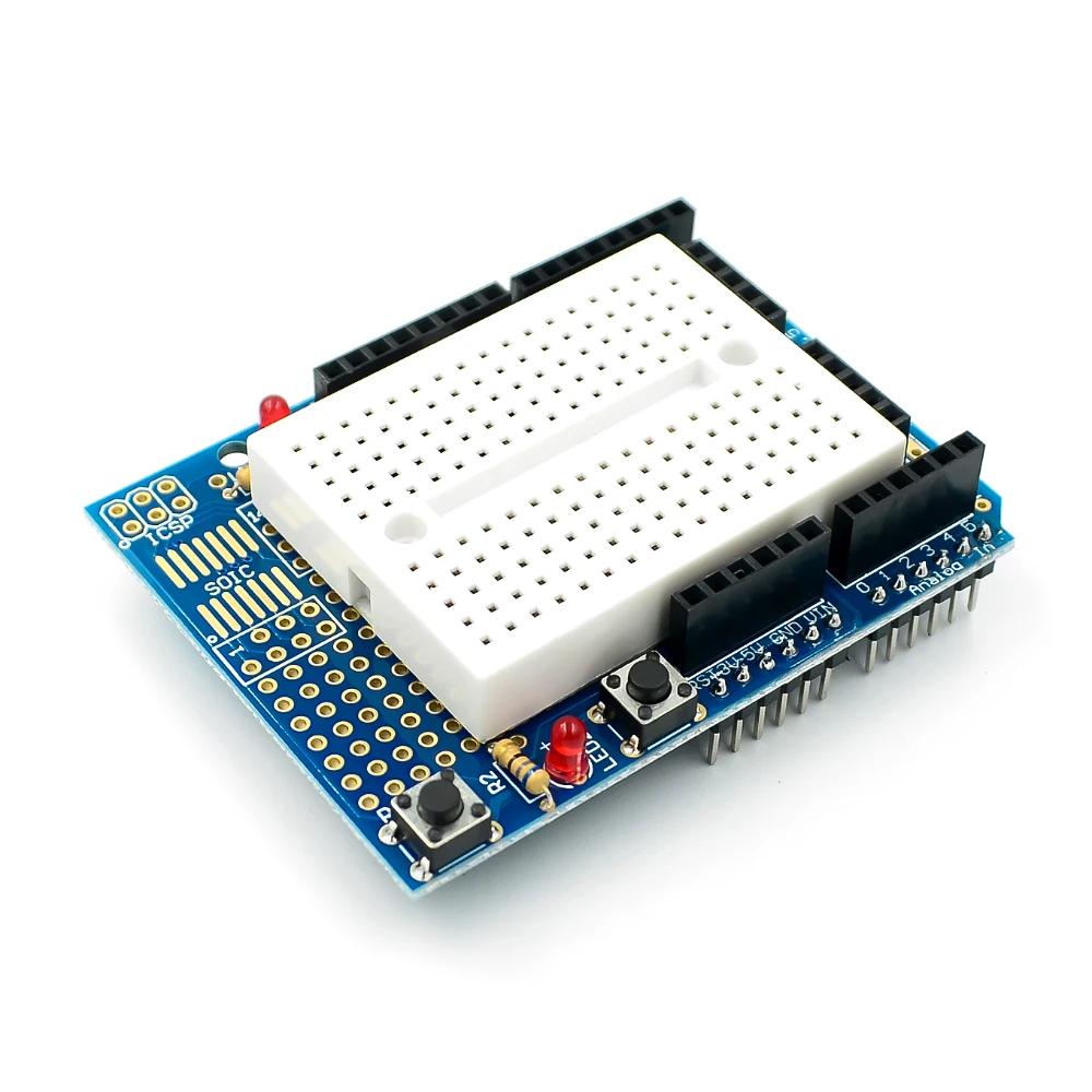 Smart Electronics UNO Proto Shield Prototype Expansion Board With SYB-170 Mini Breadboard Based For Arduino UNO ProtoShield DIY