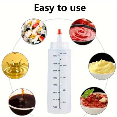 Frasco Squeeze de Plástico à Prova de Vazamentos para Molho de Salada, Perfeito para Temperar e Condimentar.