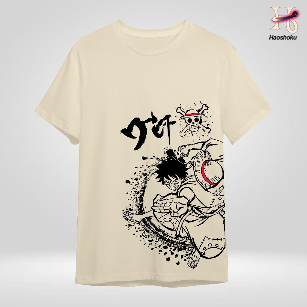 Animation Unisex Pure Cotton Loose T-shirt Luffy 2025 Summer New Retro Fashion Men's and Women's Streetwear