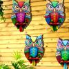 Metal Owl Wall Decorations Outside Garden Decoration Wall Statue Owl Wall Figurine Iron Material for Garden Fence Lawn