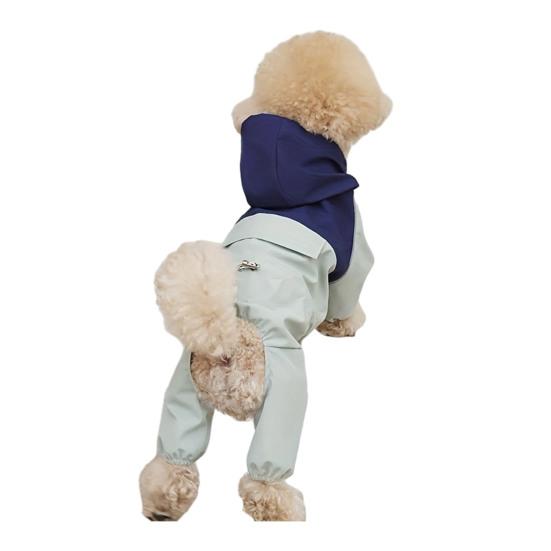 Yousheng Hunde Regenmantel Wasserdicht Druckknopfverschluss Hunde Regenjacke Kapuze Verstellbar Welpen Regenmantel mit Leinenloch für Kleine Mittelgroße Hunde Outdoor