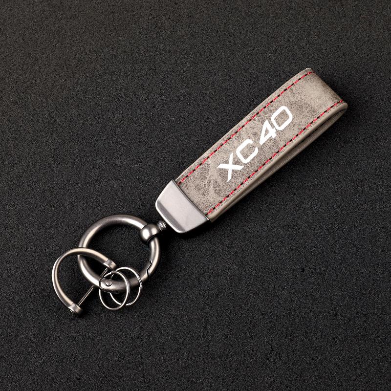 Pelle premium Stampa ultra-chiara Portachiavi con pendente in metallo Per accessori Volvo XC40