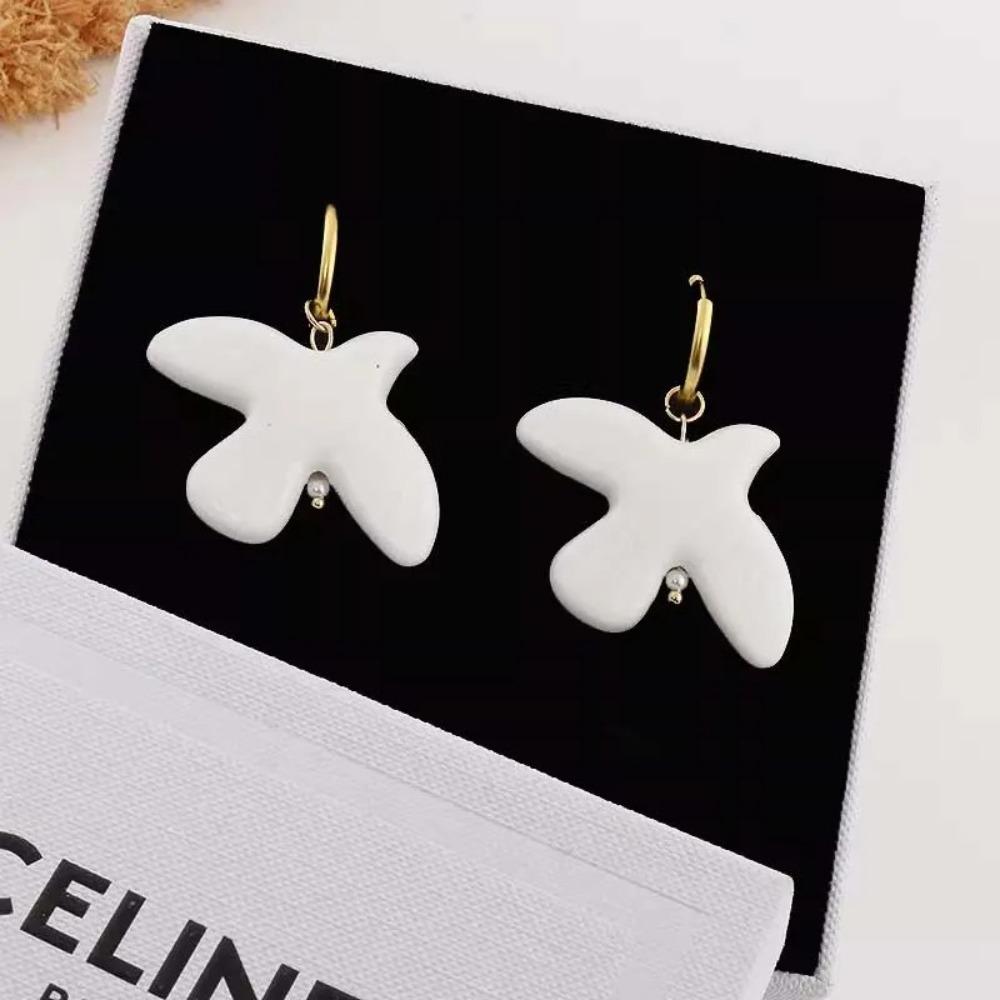 Metal Necklace White Peace Dove Earrings New Pendant  for Women