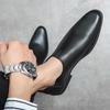 Herren Modische Koreanische Slip-On Lederschuhe, Lässig bis Formell, Spitze Zehenpartie
