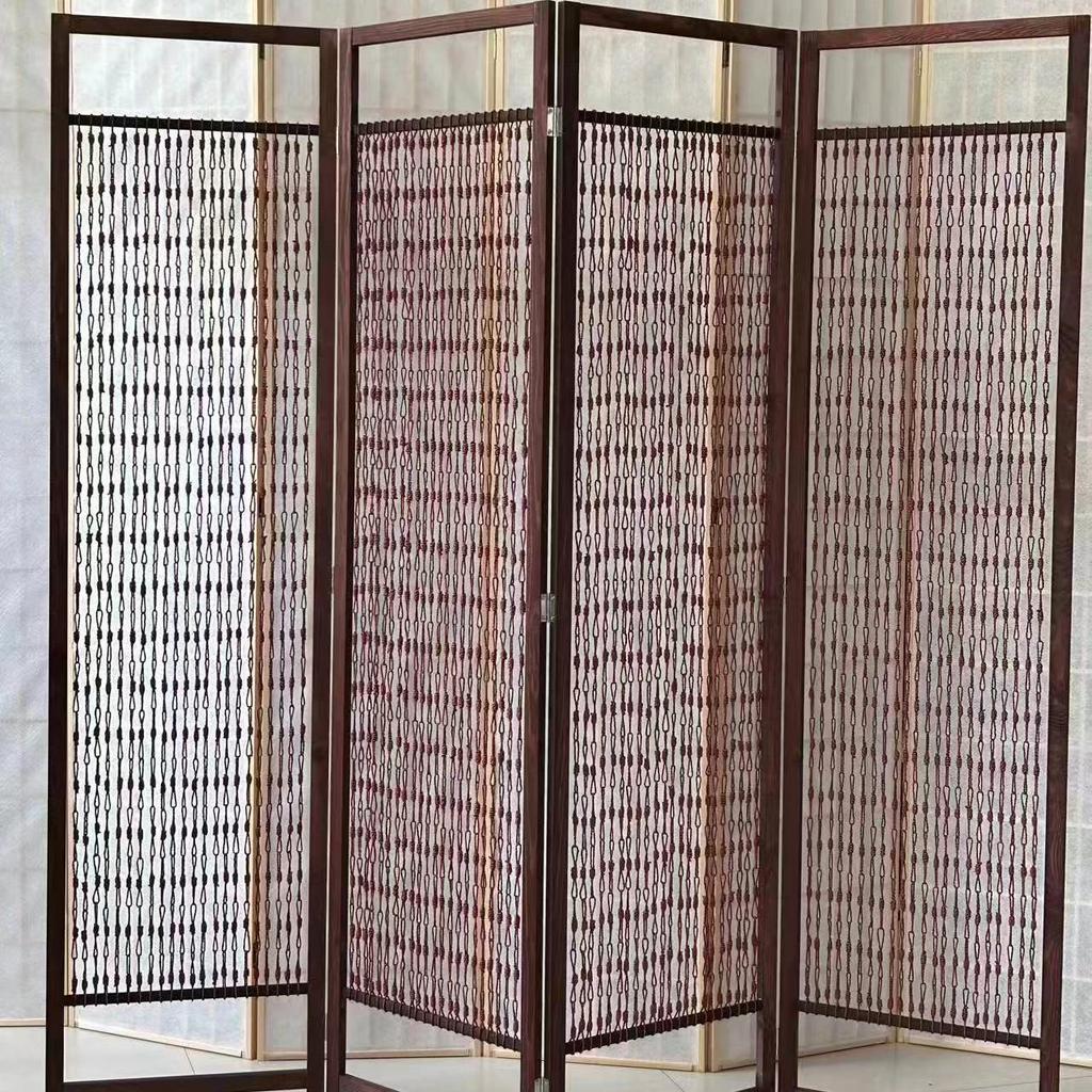 2026 Modern Chinese Solid Wood Lattice Screen: Movable Partition for Living Room, Hallway, or Hotel