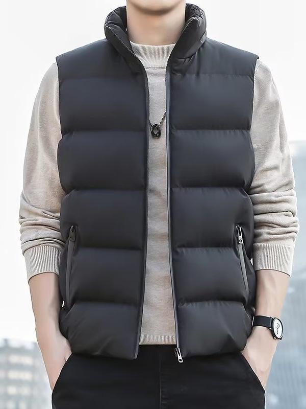 Men's Plus Size Warm Sleeveless Down Vest for Autumn & Winter