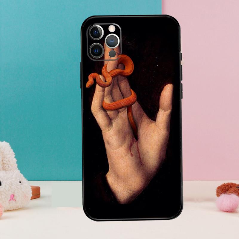 Hand Snake Phone Case For iPhone 17 Air 16 15 14 13 11 12 Pro Max 12 13 Mini 15 16 Plus 16e Cover Coque
