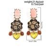 SHIXIN Vintage Acrylic Love Heart Flower Drop Earrings for Women Unique Irregular Geometric Pendant Earrings New Fashion Jewelry