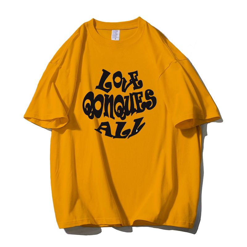 Shellsuning Oversized Letter Graphic T Shirts Men Summer Soft 100% Cotton Short Sleeve Tees Female Trendy Loose High Street Tops