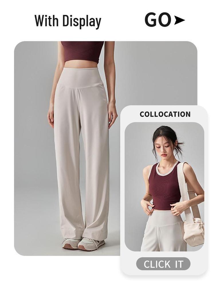 Women's Quick-Dry High Waist Yoga Pants - Slimming, Breathable, Straight-Leg Fitness Pants for Fall and Winter.