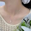 Vintage Lava Geometry Pearl Necklace Irregular Fold Pendant Collar Chain Female