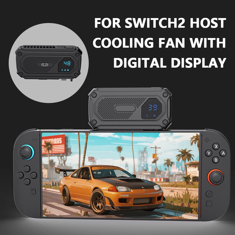 Wentylator chłodzący do konsoli Switch2 z cyfrowym wyświetlaczem Wentylator rozpraszający ciepło do konsoli do gier Nintendo 2 z regulacją dwóch prędkości
