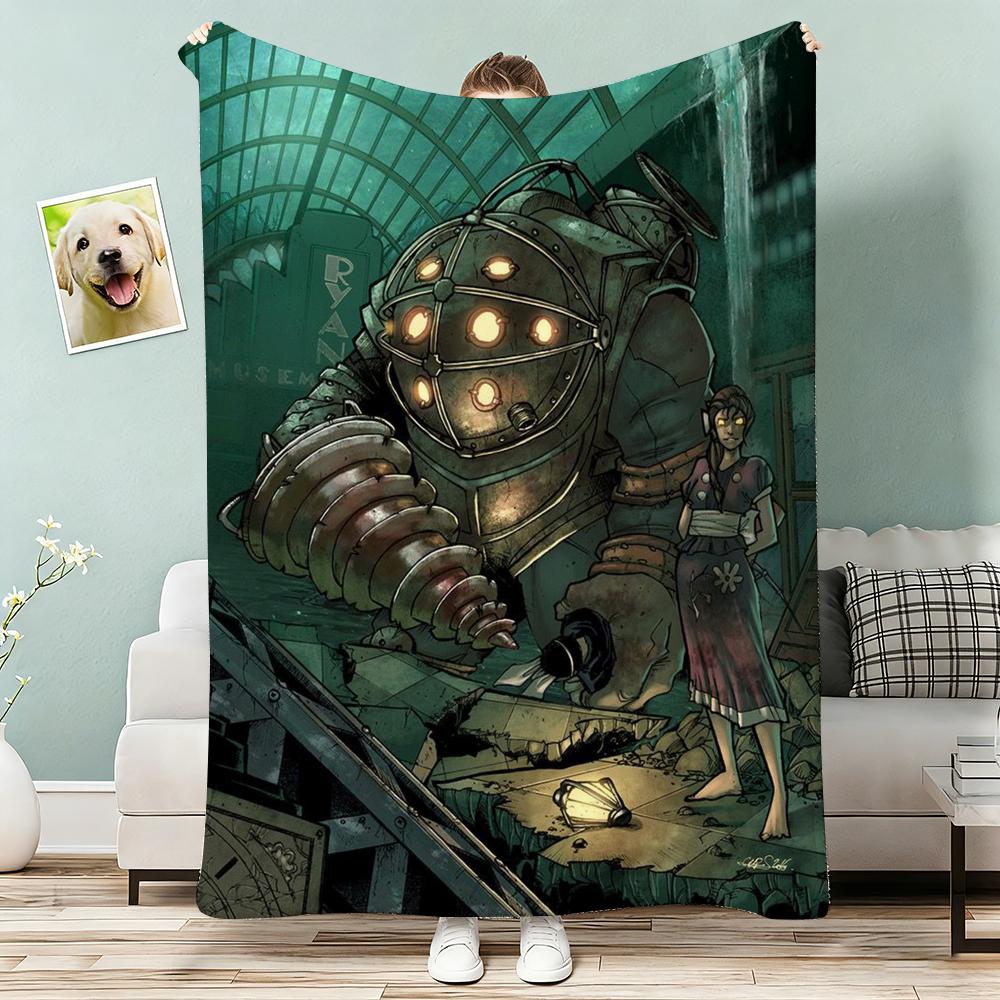 Bioshock Rapture Throw Lightweight G Flannel Blanket Soft Skinfriendly for Summer Cooling