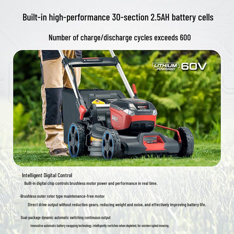 KAZZ 60V Cordless Self-Propelled Lawn Mower CN plug (adapter included)