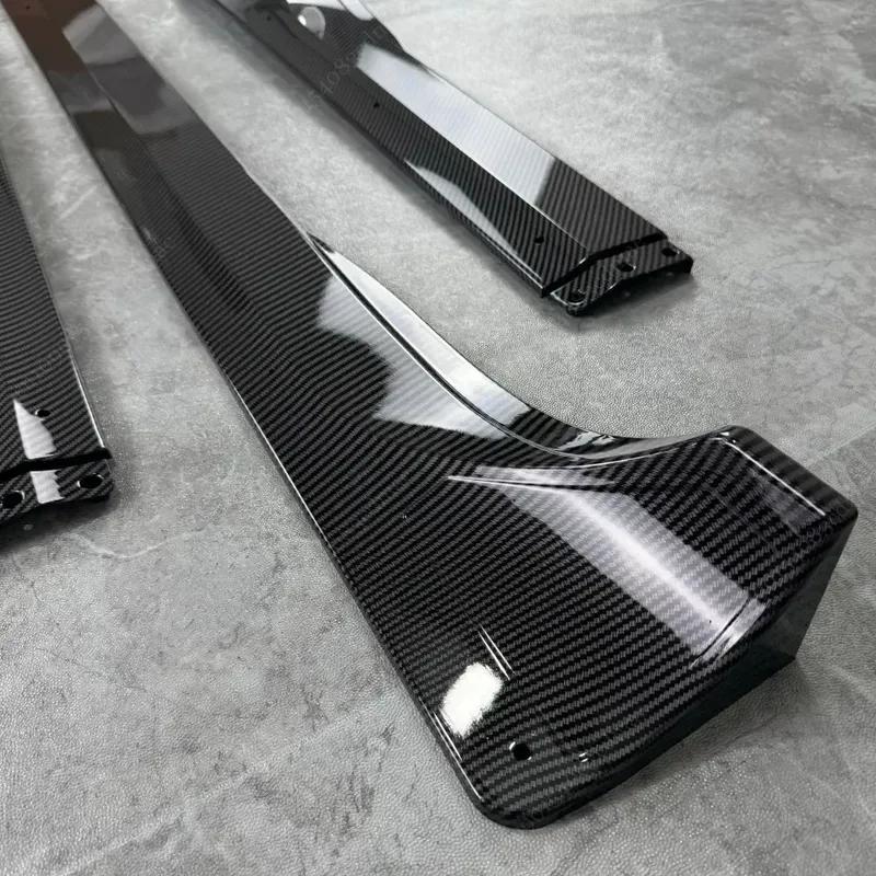 4pcs Side Skirts Spoiler Body Kits For Tesla Model Y 3 Highland Guard Extension Rocker Panels 2017-2024 Splitters Accessories