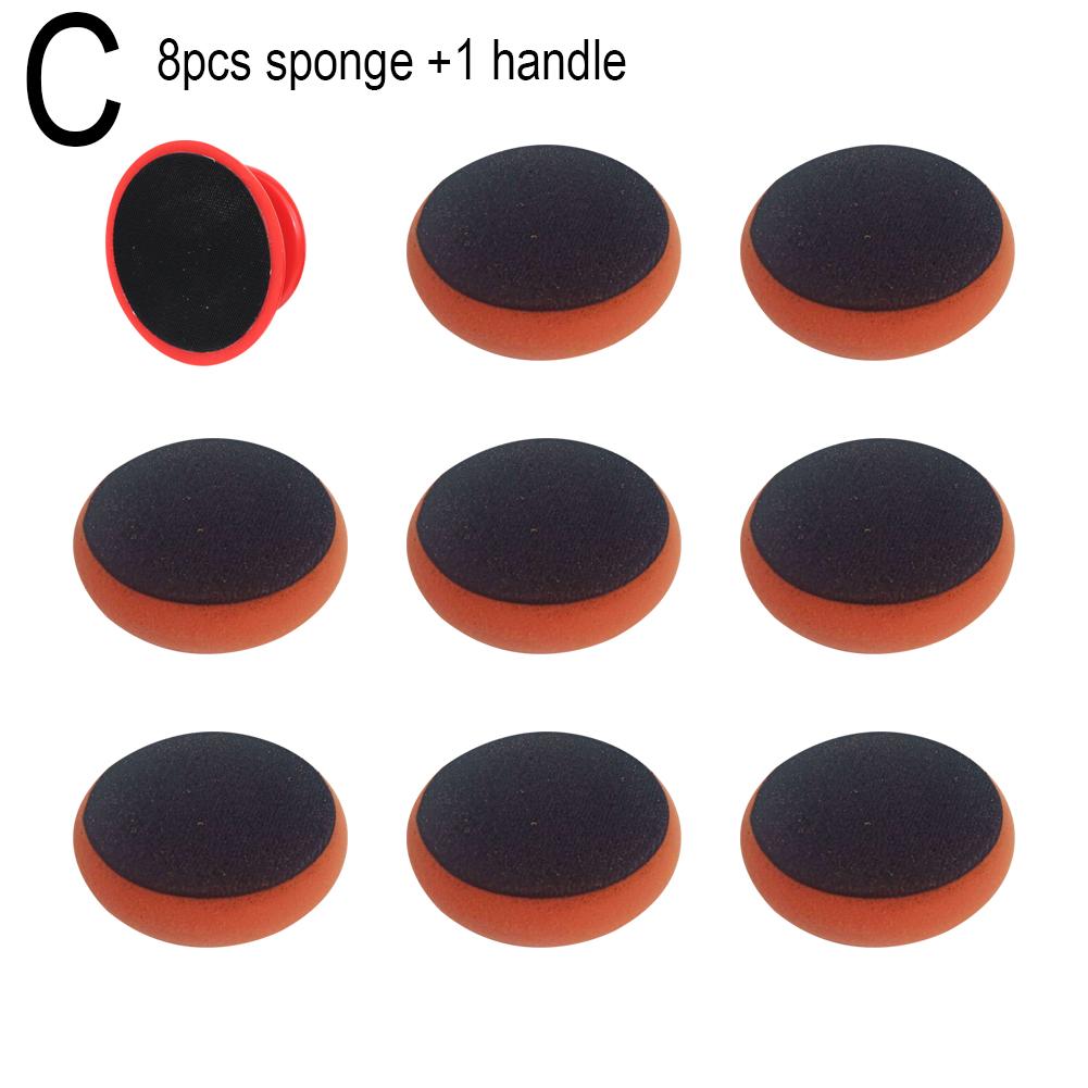 4 Inch Car Wax Applicator Pads Set with Red Handle Soft Sponge Applicators Foam Wax Pad  for Polishing and Cleaning Cars