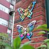Large 3D Fence Ornament Metal Butterfly Wall Art Garden Decorative Hanging Sculpture