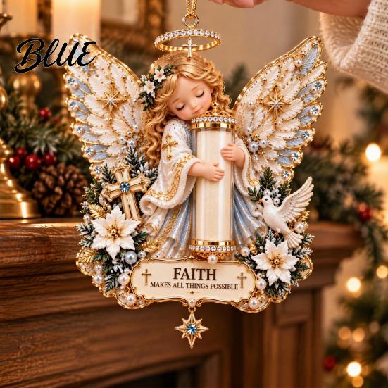 Christmas Tree Decorations Supplies Decoration Acrylic Festive Ornament 2D Angel Cash Holiday Party Hanging Pendant