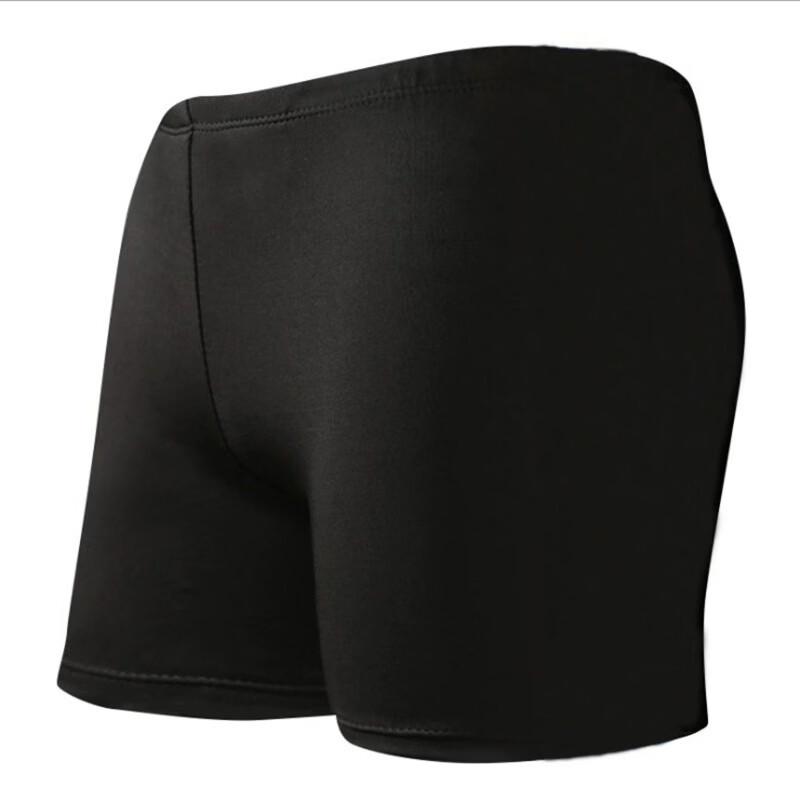 Junwen Men s Black Flat-Leg Swim Trunks