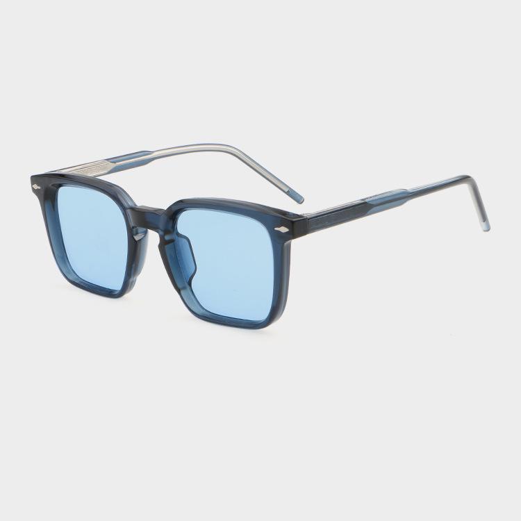 New Retro Square Frame Sunglasses 9811 – Men's Fashionable European & American Style with High-End Cellulose Acetate