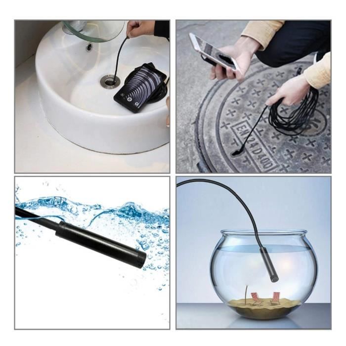 Retoo Caméra Endoscope HD Étanche Avec IP67 Et 6 LED, Endoscope Portable Micro USB Et Type C, Caméra D'inspection Tubulaire