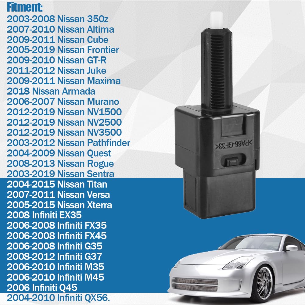 Brake Light Stop Lamp Switch Assembly 25320-AX00C Fits for 2003-2019 Nissan Altima Rogue Sentra Frontier Pathfinder Versa Armada Juke Infiniti