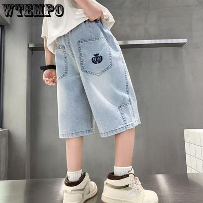 Pantalones de Verano para Niño Pantalones Pirata para Niños Jeans Ultrafinos Pantalones de Mezclilla Suave
