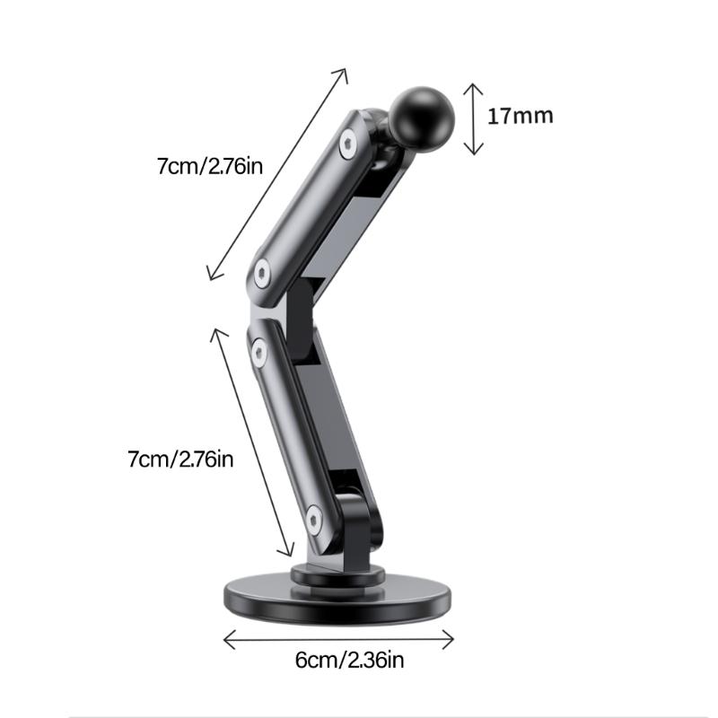 Multifunctional 17mm Ball Base Aluminum Alloy Adhesive Mount Support Suitable for Car Phone Holders & Navigation Systems