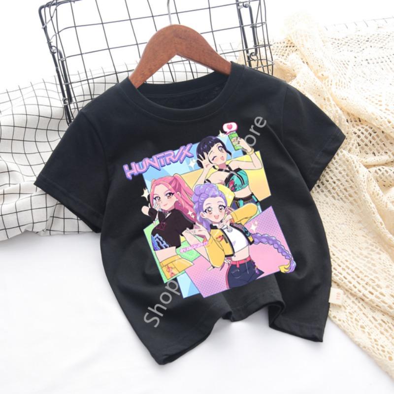 Huntrix Kpop Demon Hunters Children's T-shirt, a Cotton Lover's Gift, Fashionable Children's Short-sleeved Summer Clothing