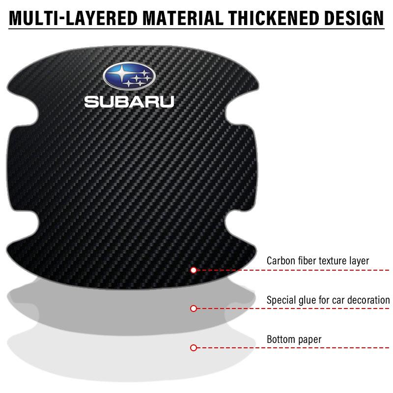 4pcs Car Door Handle Sticker Carbon Fiber Scratches Resistan For Subaru Forester impreza Outback Tribecacar Car Accessories X777