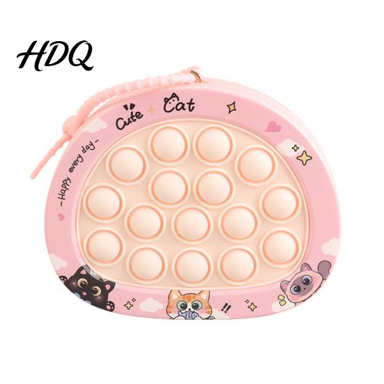 School Bag Pendant Push Bubble Game Console Keychain Stress Relief Mini Cartoon Reliever Popping Machine Portable Squeeze Sensory Fidget Toy